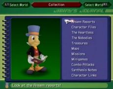 킹덤 하츠 게임에 반복 등장하는 지미니 크리켓의 일기장