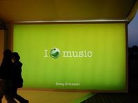 2006년 마드리드의 "I Love Music" 광고 배너