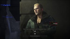 레오니드가 자신의 레벨 시작 부분에서 코쉬카와 대화하는 시퀀스