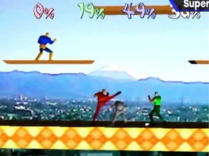 크로스오버 요소가 없는 대난투 스매시브라더스의 프로토타입 버전인 Dragon King: The Fighting Game의 스크린샷