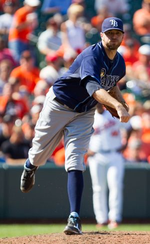 2012년 탬파베이 레이스에서 투구하는 데이비스