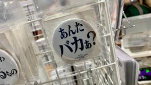 「너 바보야?」라고 적힌 뱃지 (공식 굿즈)