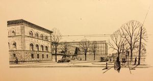 1961년 신사옥 설계 공모전 출품작, 기존 건물 보존