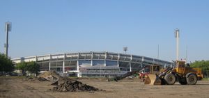 2007년 6월 스타디움 건설 현장, 배경은 말뫼 스타디온