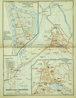 1914년경 페라데니야 왕립 식물원을 포함한 캔디와 그 주변 지역