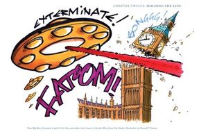 러셀 T 데이비스의 달렉이 빅 벤을 공격하는 원본 스케치.