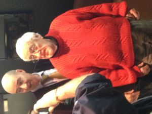 2013년 《닥터 후》 50주년 기념 주말 행사에서 브리그스와 Bernard Cribbins