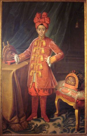 프랑스에 있는 응우옌푹깐 태자의 초상, 1787년.