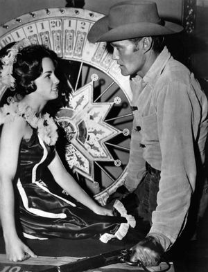 1961년 라이플맨 에피소드 촬영 중인 코너스