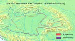 7~9세기 카르파티아 분지의 아바르족 정착 지역, Éva Garam에 따르면