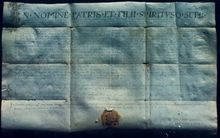 852년으로 추정되는 라틴어 트르피미르 공작의 헌장