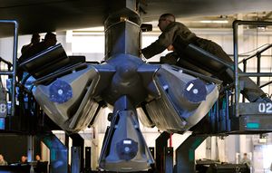 미놋 공군기지에만 배치되어 있는 AGM-86 ALCM 핵순항 미사일. B-52 폭격기에 20발 탑재한다.