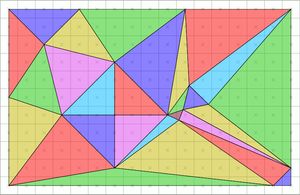 왼쪽 상단 규칙을 이용한 삼각형의 래스터화