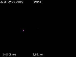 WISE의 지구 궤도 애니메이션. 지구는 표시되지 않음.