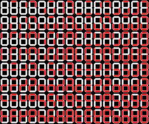 세븐 세그먼트 디스플레이의 가능한 128가지 모든 상태