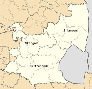 음푸말랑가 구 및 지방 자치 단체 지도