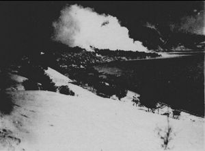 용암류에 매몰되는 아리무라 온천