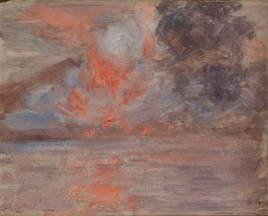 구로다 세이키의 "사쿠라지마 폭발도(분화)