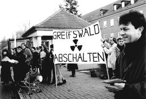 1990년 2월, 그라이프스발트 원전 폐쇄 촉구 집회
