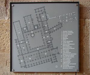 수도원의 지도를 금속판에 새긴 것