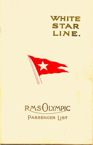 올림픽 1923년 1등석 승객 명단