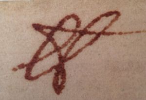 아이작 뉴턴이 쓴 약자로, ""에서 "#"로 진화한 모습을 보여준다