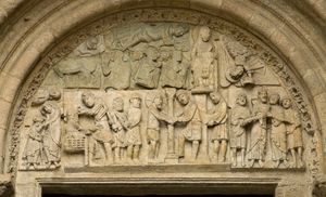 산티아고 데 콤포스텔라 대성당의 팀파눔 - 스페인