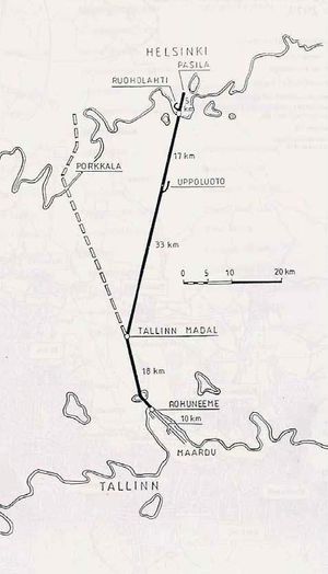 핀란드만을 지나는 헬싱키-탈린 터널의 평가 지도, 레일 발티카 프로젝트의 일부