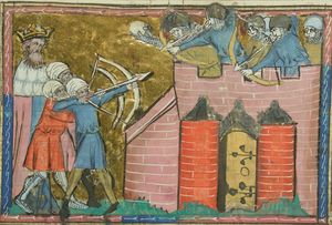 14세기 프랑스 국립 도서관 소장 사본에 묘사된 안티오키아를 포위한 케르보가