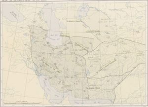 잔드 왕조 정부 지도. 카제룬시는 이란 남서부에 위치해 있습니다.