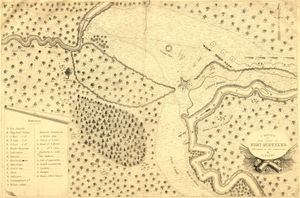 포위 당시의 병력 배치도를 보여주는 1777년 지도