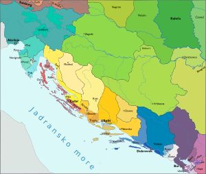 15세기 동아드리아 해의 가톨릭 교구 지도(크로아티아어).