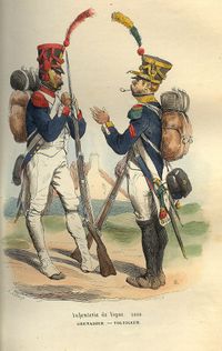 척탄병(왼쪽), 특별병(오른쪽)