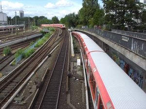 함부르크-알토나 연결선(왼쪽)과 시티 S반의 터널 램프(오른쪽)