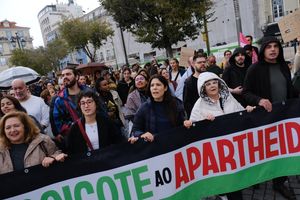 2023년 10월 29일 포르투갈 리스본에서 열린 친 팔레스타인 시위