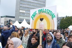 10월 13일 슬로베니아 류블랴나에서 열린 친 팔레스타인 시위