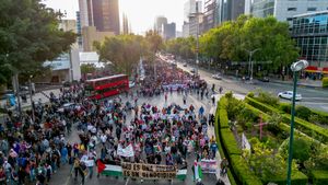 11월 29일, 멕시코 시티에서 열린 친 팔레스타인 시위