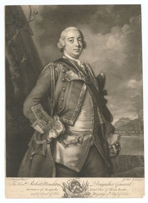 토머스 허드슨이 그린 멍크턴의 초상화 판화