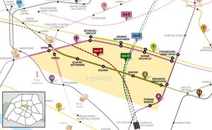 파리 2구의 지하철 노선도