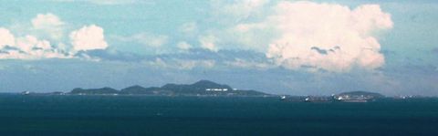 남쪽에서 바라본 꼬시창과 주변 섬들