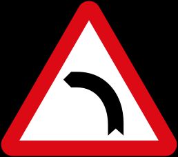 정삼각형 주의표지 (백색 배경) 예시