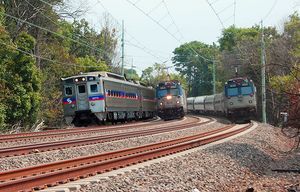 펜실베이니아주 로즈몬트 인근 키스톤 회랑의 선로 초고도 곡선