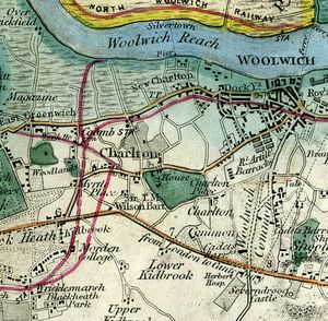 1872년 제임스 와일드의 지도에 나타난 찰턴 빌리지