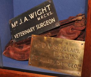 Original name plates for Donald Sinclair (Siegfried Farnon) and Alf Wight (James Herriot) at the World of James Herriot museum