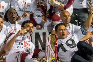 사프리사가 2019년 CONCACAF 리그 우승을 축하하고 있다.