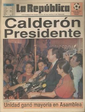 1990년 대선에서 승리한 칼데론