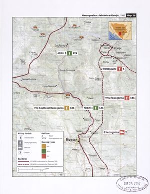 1993년 12월 헤르체고비나 북부와 중부의 전선