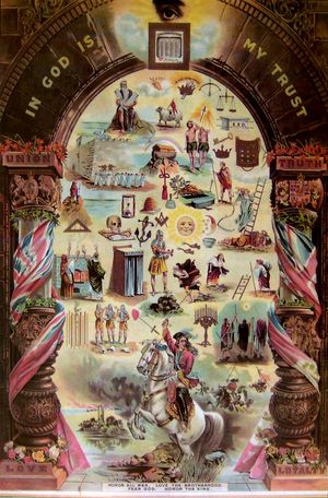 오렌지단 역사적, 종교적 상징 묘사 포스터