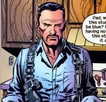 앤디 쿠버트가 그린 《얼티밋 아이언맨》에 등장하는 하워드 스타크.