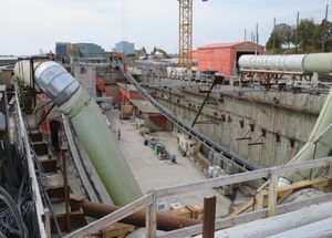 2023년 10월 건설 중인 Renforth 역 박스